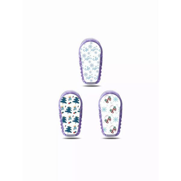 Dexcom G6 Sensor Stickers - Winter Edition with winter-themed designs.