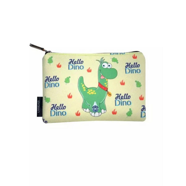 Zipper bag for diabetics with dinosaur design, ideal for kids.