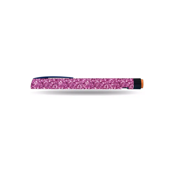 NovoRapid Flexpen insulin pen with pink glitter Valentine edition sticker for diabetes care