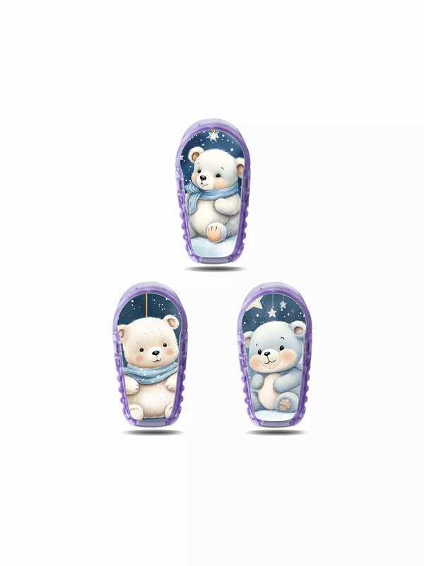 Christmas-themed Dexcom G6 Sensor Stickers with festive bear designs.