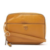 Mustard Leather Diabetic Supplies Shoulder Bag - ALICE front view