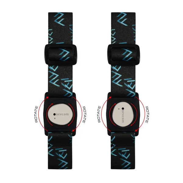 Black watch straps with blue patterns for Dia-Style armband with rotating clip