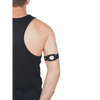 Black dia-style armband with rotating clip for Dexcom G7 sensor use