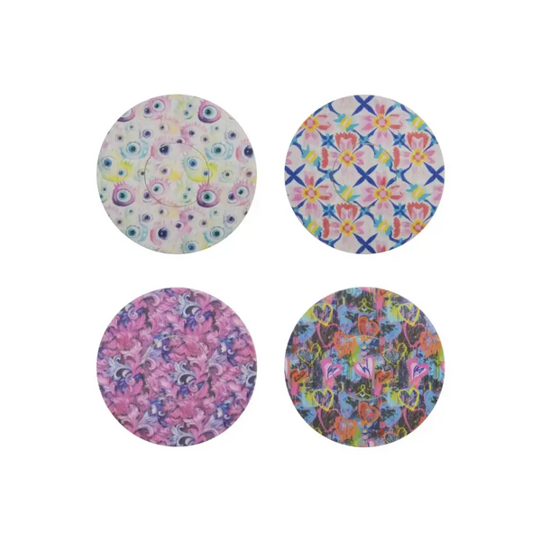 Freestyle Libre 2 patches in vibrant spring designs, secure and hypoallergenic.