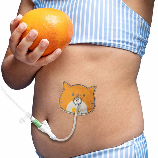 Kinder Sondenpads in Formen (Katze, Teddy, Blume) für PEG/G- & J-Sonde – einzeln, waschbar | Kaio-Tube