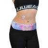 Tie dye insulin pump belt worn front colorful adjustable belt for insulin pump secure placement