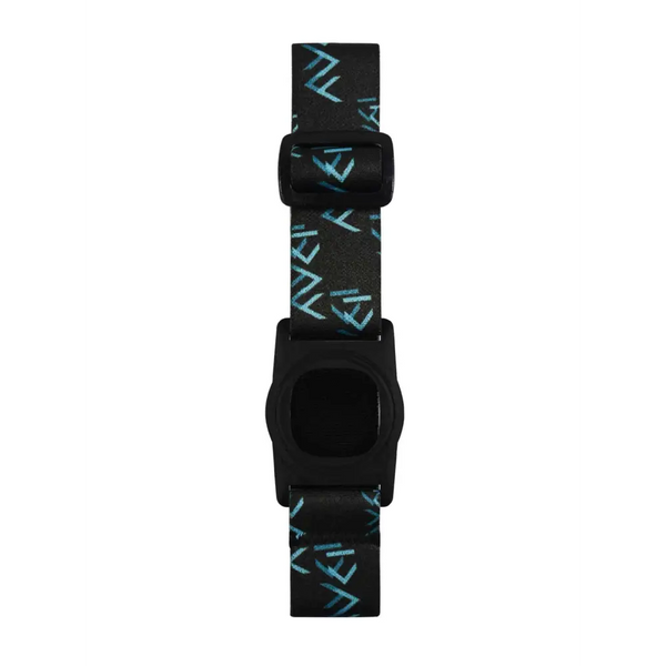 Black dog collar with blue geometric design for Medtronic Simplera CGM armband