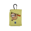 Insulin pump pouch for kids with sloth design and cooling system.