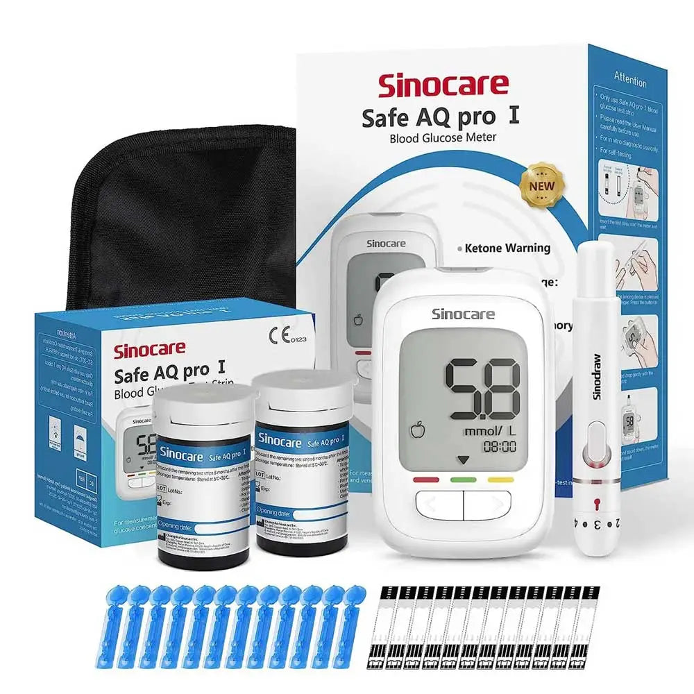 sinocare safe aq pro blood glucose meter kit with strips and lancets for accurate diabetes glucose monitoring Bild