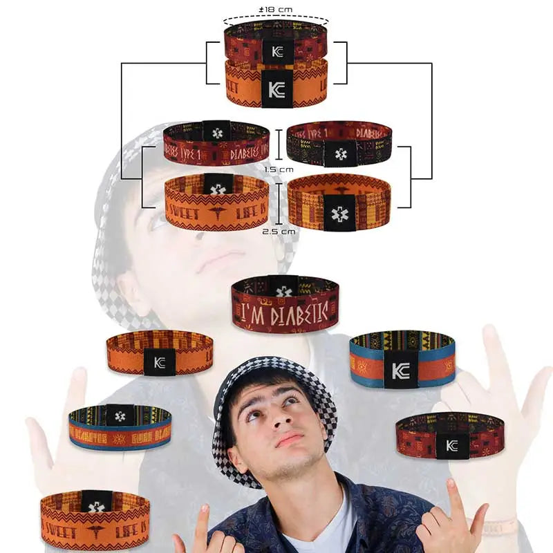 Diabetes Awareness Wristbands for Adults - Kaio-Wristbands Bild