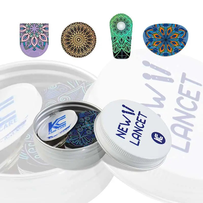 Glucose Sensor Stickers Serie in Reusable Tin Can - Mandala Serie Bild