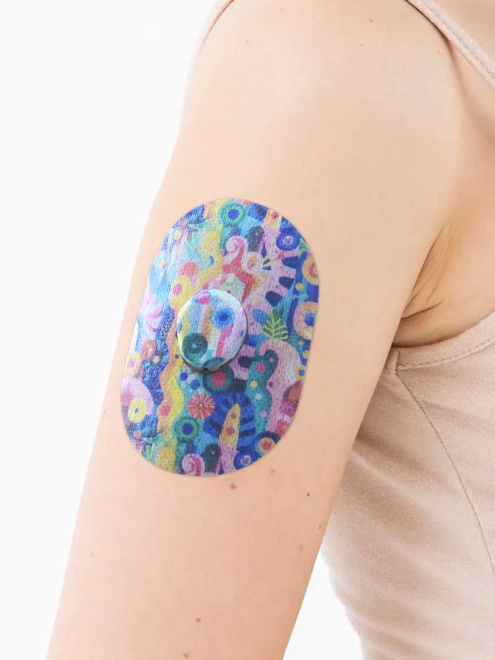 Fixierpflaster für Dexcom G7, Design Ethereal Bloom, am Arm