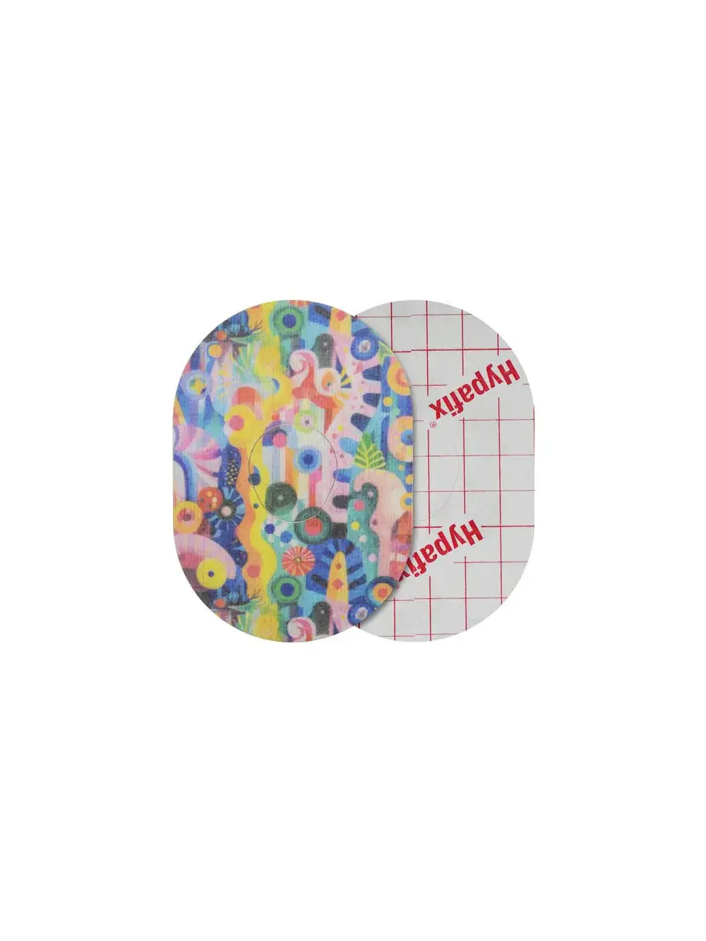 Fixierpflaster für Dexcom G7, Design Ethereal Bloom, Vorder- und Rückseite mit Schutzfolie
