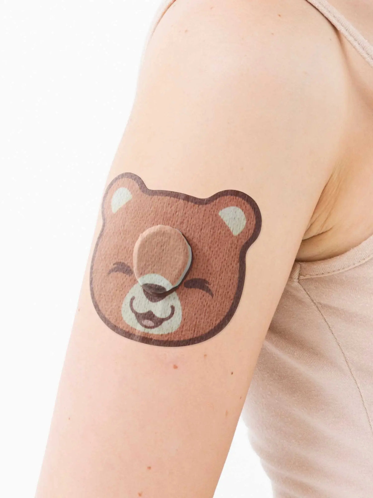 Kinder-Fixierpflaster für Dexcom G7, Form Bär, am Arm