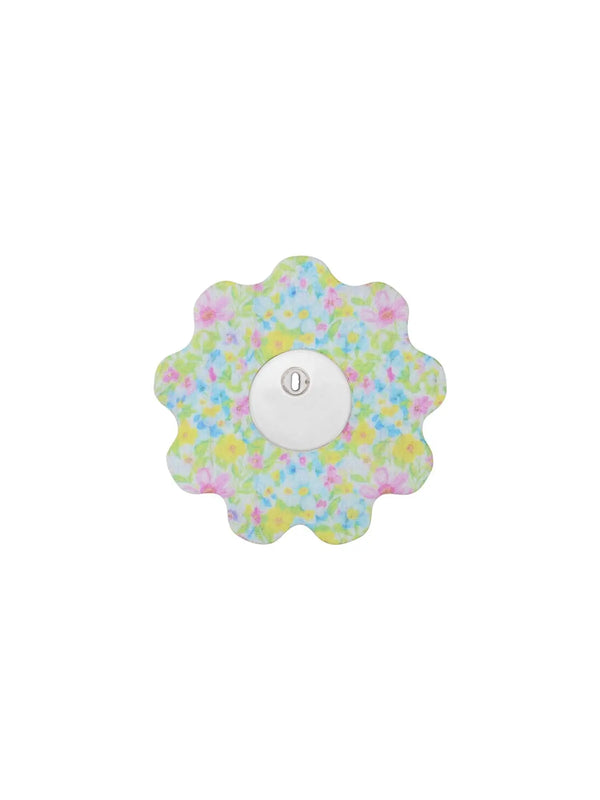 Freestyle Libre 3 flower shape adhesive patch front view CGM overpatch with decorative design and strong adhesion