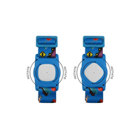 Medtronic Simplera children's armband with rotating clip and metal adjuster in blue print design.
