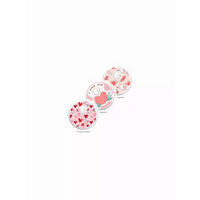 Libre 3 Valentine Edition sensor stickers in vibrant heart designs, set of three.
