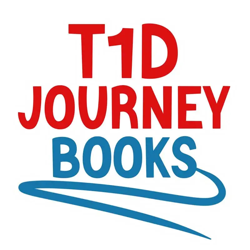 Red "T1D Journey Books" text with a blue swoosh underneath. Bild