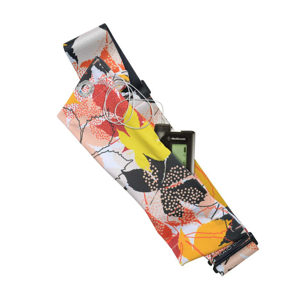 Verstellbarer Insulinpumpen-Gürtel – Blumenprints, G-Hook-Verschluss | Dia Belly-Belt 2
