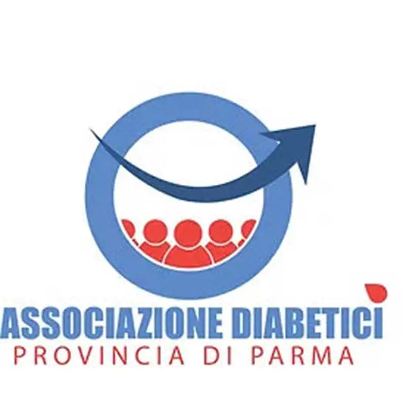 Logo dell'Associazione Diabetici Provincia di Parma con persone stilizzate e freccia blu. Bild