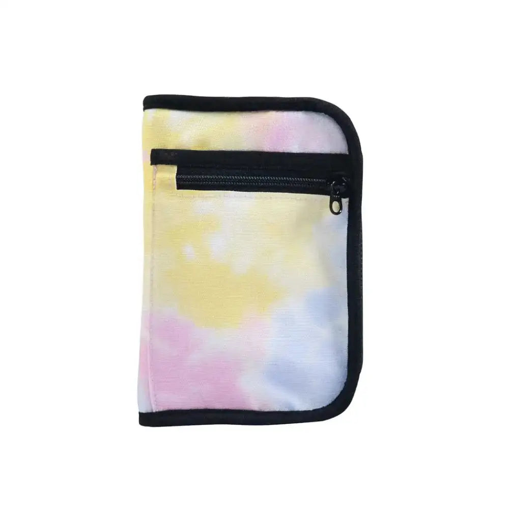 Compact Dia-MiniCase in tie-dye pattern for diabetes management.