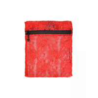 Insulin cooling wallet in red lace design, Dia-Cool Spacy Lacy for 4 vials or eye drops, portable and reusable.