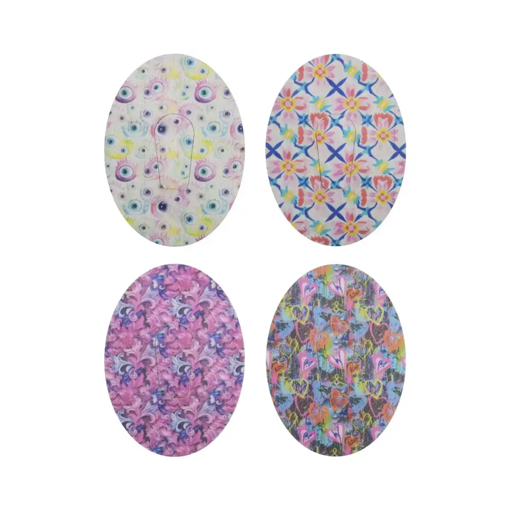 Fixierpflaster für Dexcom G6, Serie Spring, 4 Designs nebeneinander
