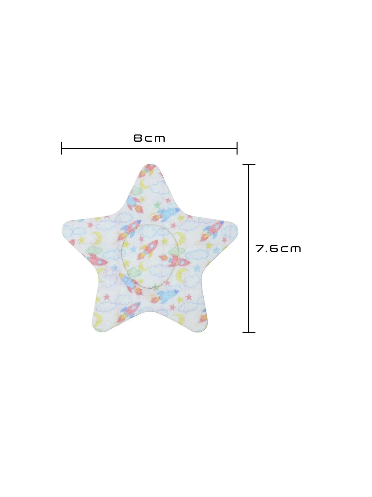 Kinder-Fixierpflaster für Dexcom G7, Form Stern, Größe 8,0 x 7,6 cm