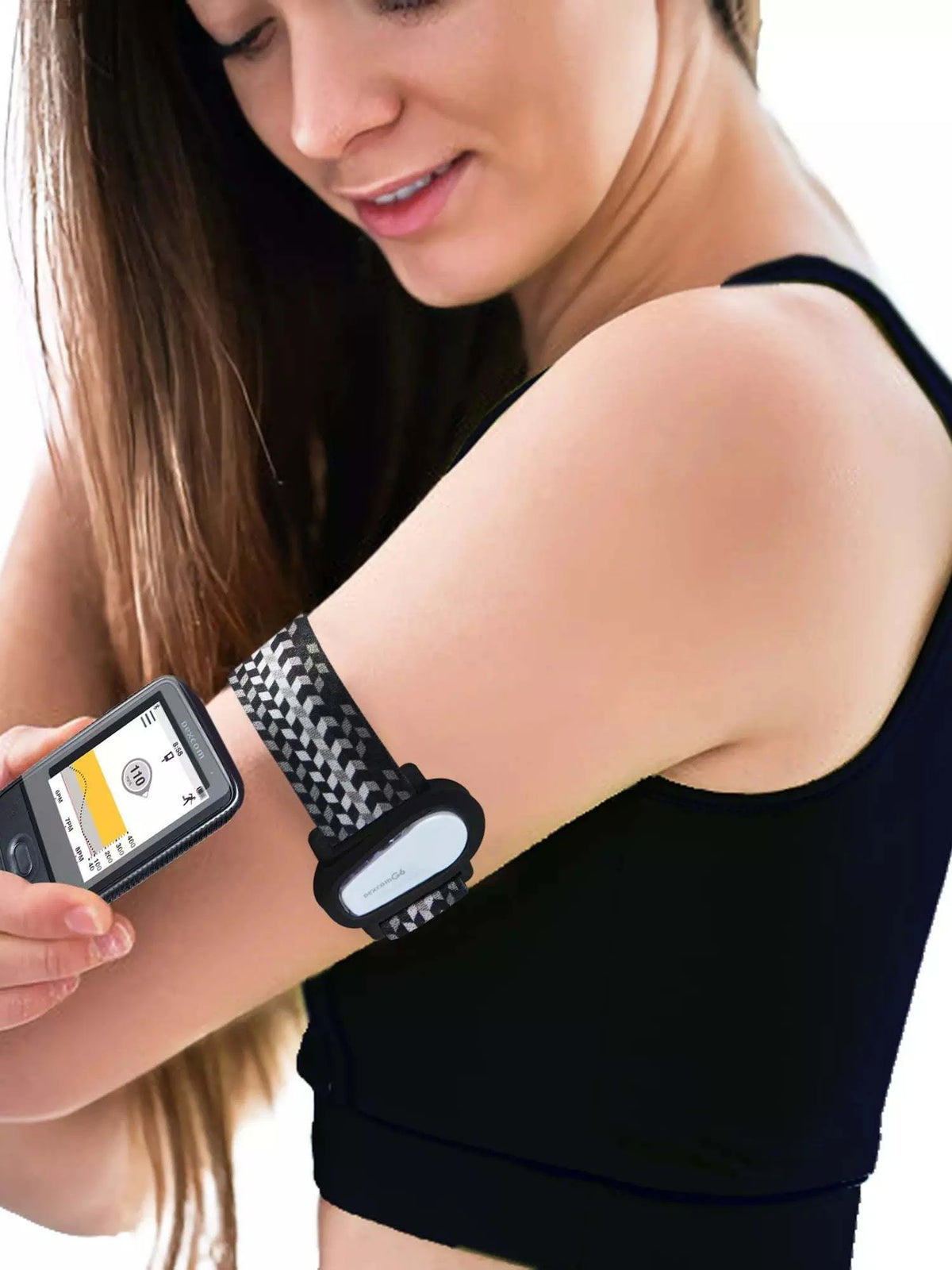 Dexcom G6 Armband with graphic design for secure and stylish sensor placement.