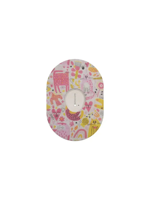 Dexcom G7 Patch - Childhood Memories design, strong adhesive for sensor security.