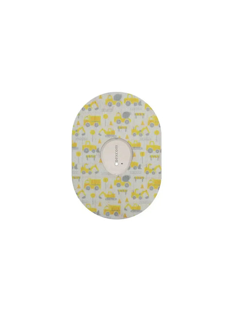 Colorful Dexcom G7 sensor patch with childhood-inspired design from Patch Me UP! Collection.