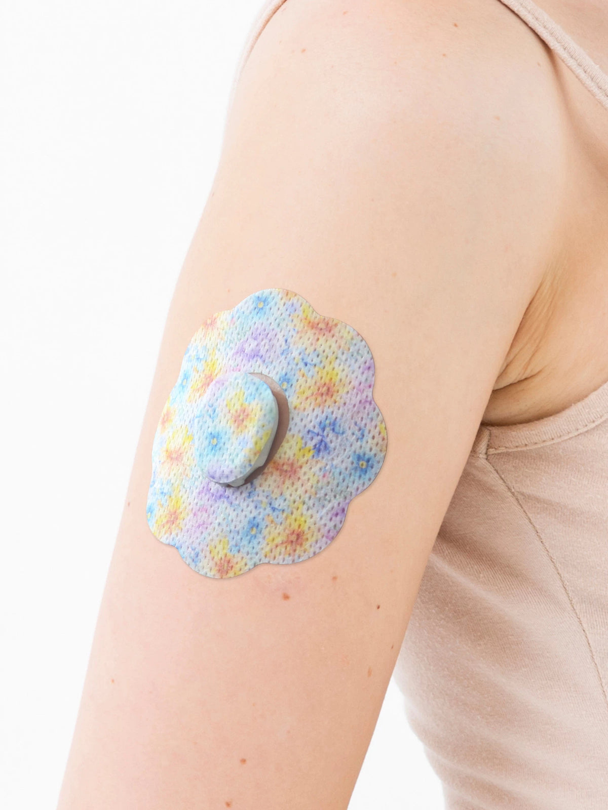 Fixierpflaster für Dexcom G7, Form Cookie, am Arm, Nahaufnahme