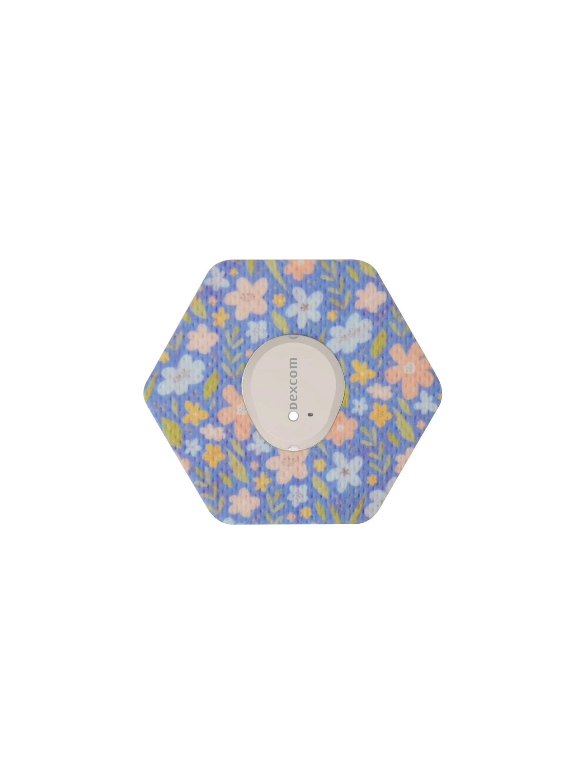 Fixierpflaster für Dexcom G7, Form sechseckig, Design Meadow Flowers & Leaves