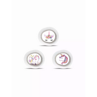 Dexcom G7 Stickers in Fun Vibes Unicorn design. Personalize your Dexcom G7 sensor with unicorn designs. 3 stickers per pack. Non-removable.