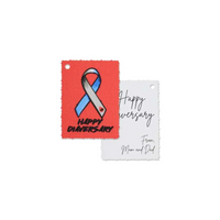 Inspiring Diaversary gift tags with ribbon motif for diabetes anniversary celebration.