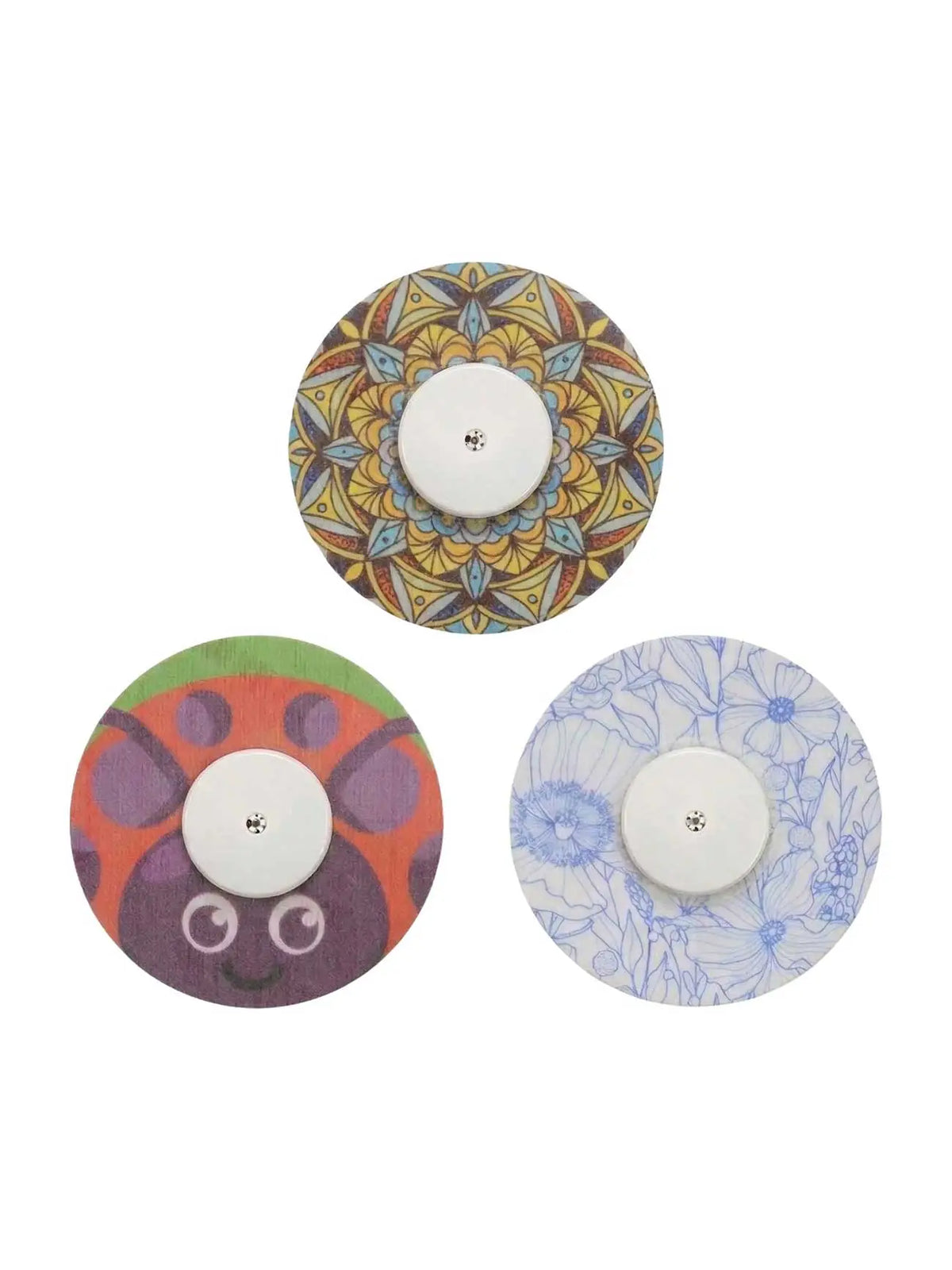 Fixierpflaster für FreeStyle Libre 2, Color-Mix-Set mit 3 Pflastern und dekorativen Mittelstücken