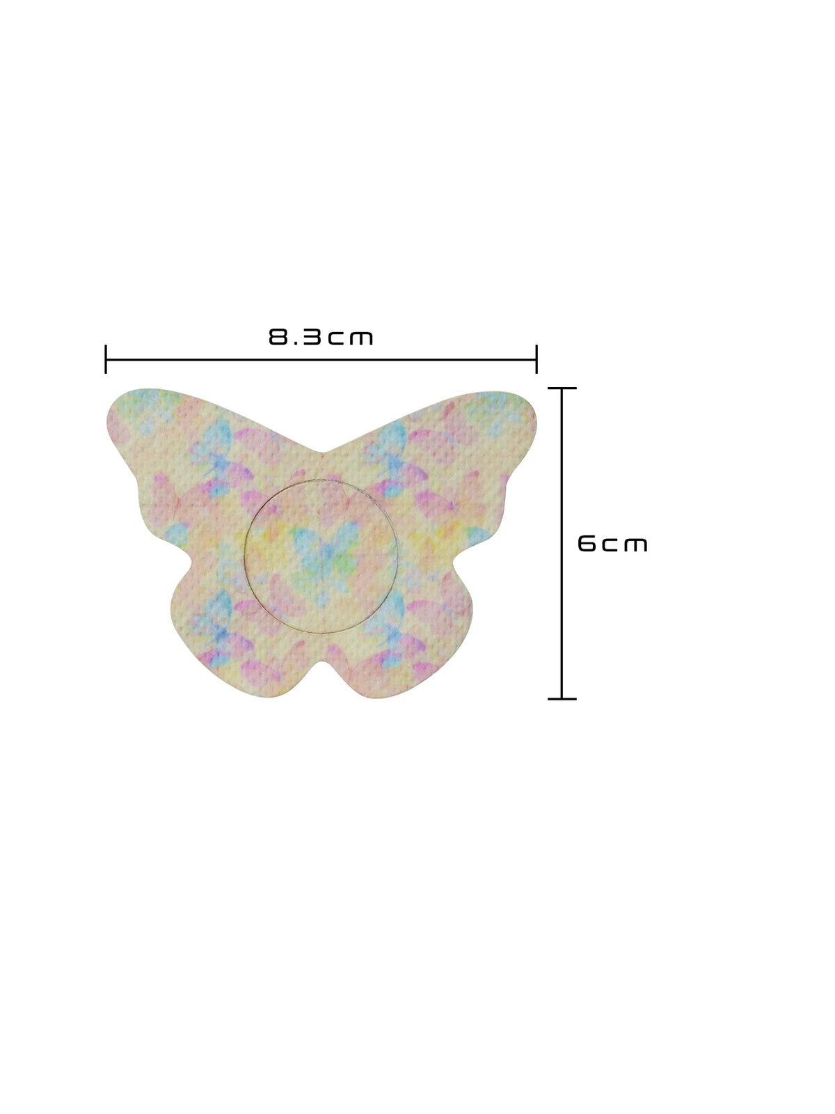 Fixierpflaster für FreeStyle Libre 2, Form Schmetterling, Größe 8,3 x 6 cm