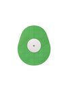 FreeStyle Libre 2 drop shape patch in green solid color, breathable adhesive overpatch to help support sensor wear