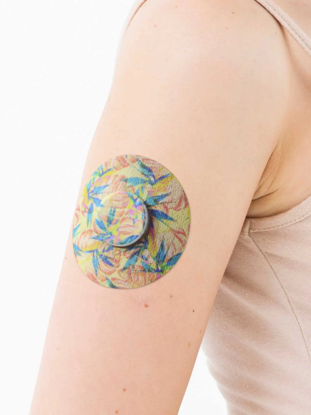 Fixierpflaster für FreeStyle Libre 2, Design Tequila Sunrise, am Arm