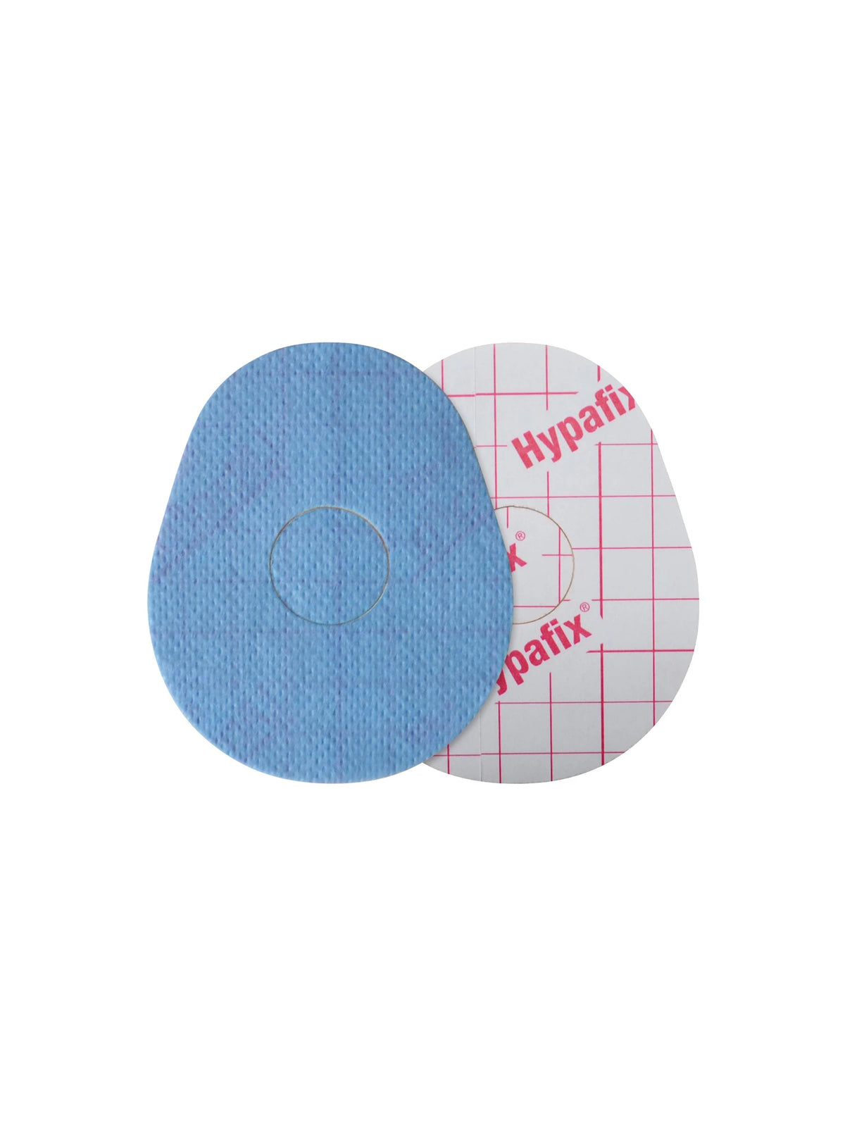 Fixierpflaster für FreeStyle Libre 3, Form Tropfen, Vorder- und Rückseite mit Schutzfolie
