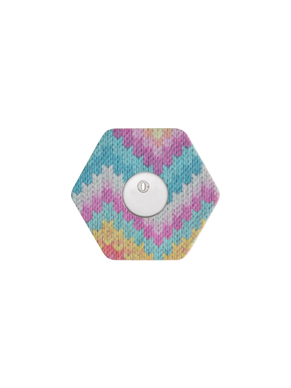 Fixierpflaster für FreeStyle Libre 3, Form sechseckig, Design Mosaic Drift