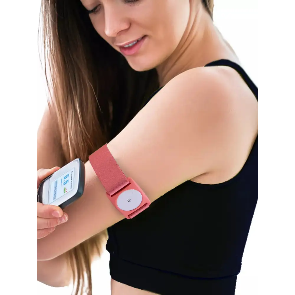 Freestyle Libre 2 Barbie Edition armband for glucose sensor, pink, adjustable fit for kids.