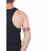 Freestyle Libre 2 Sensor Adjustable Armband - Dia-Style Barbie Edition, pink, worn on arm, for kids with diabetes.
