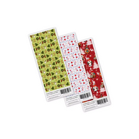 Three rolls of Christmas-themed wrapping paper with patterns for HumaPen Stickers