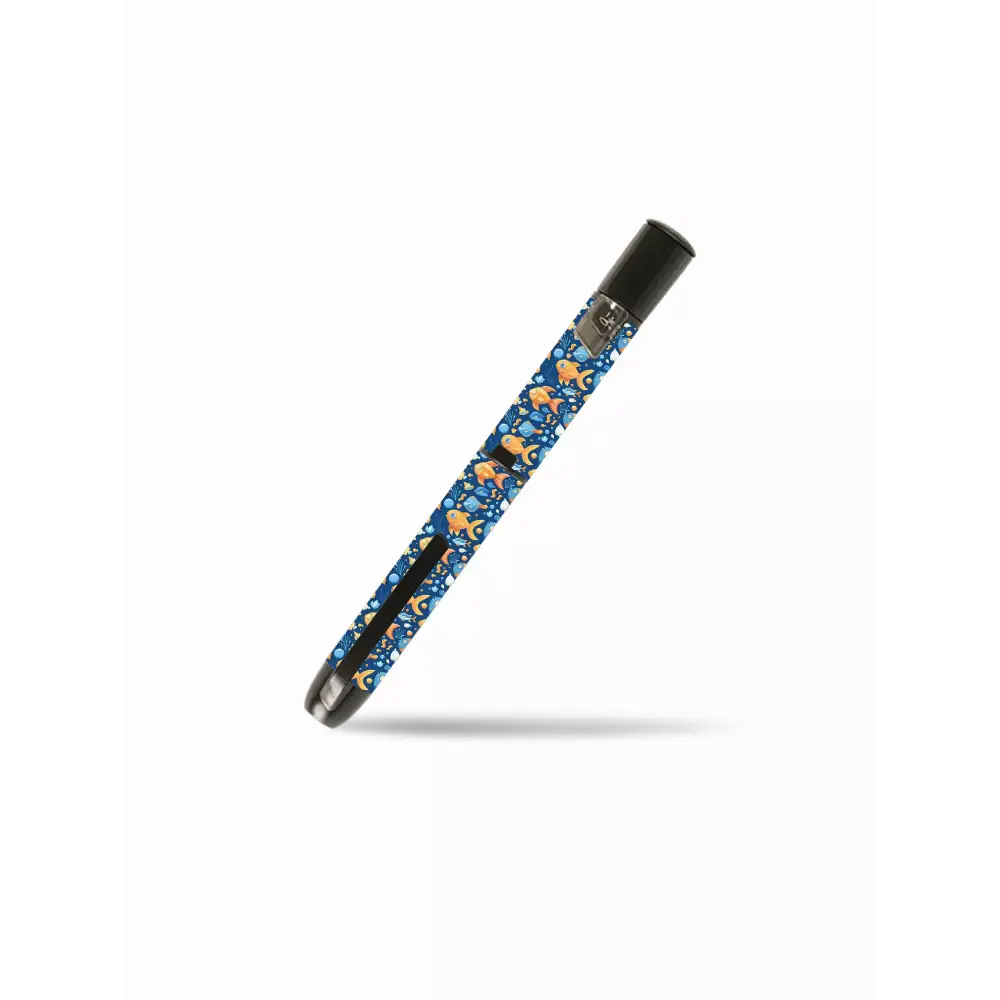 Blue InPen Insulin Pen with a cool fish pattern from CoolKids Edition stickers