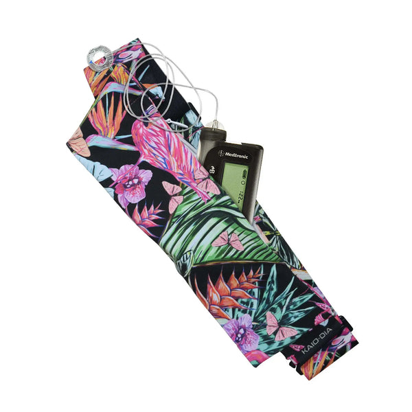 Verstellbarer Insulinpumpen-Gürtel – Blumenprints, G-Hook-Verschluss | Dia Belly-Belt 2