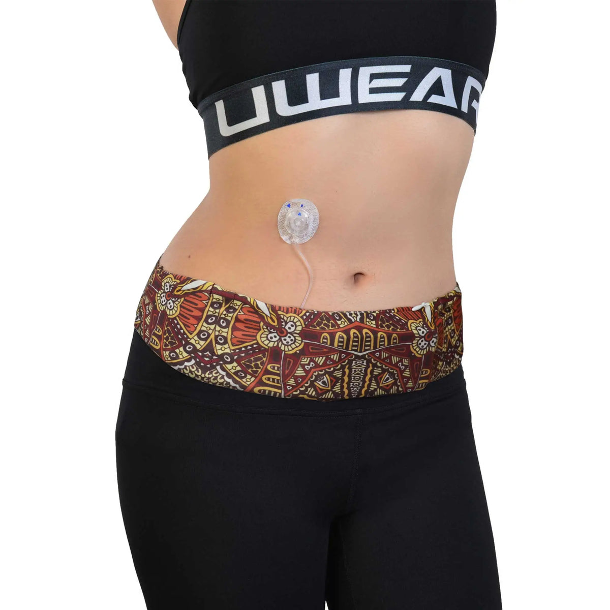 Printed insulin pump belt batik Batavia worn front adjustable belt for stylish insulin pump carry