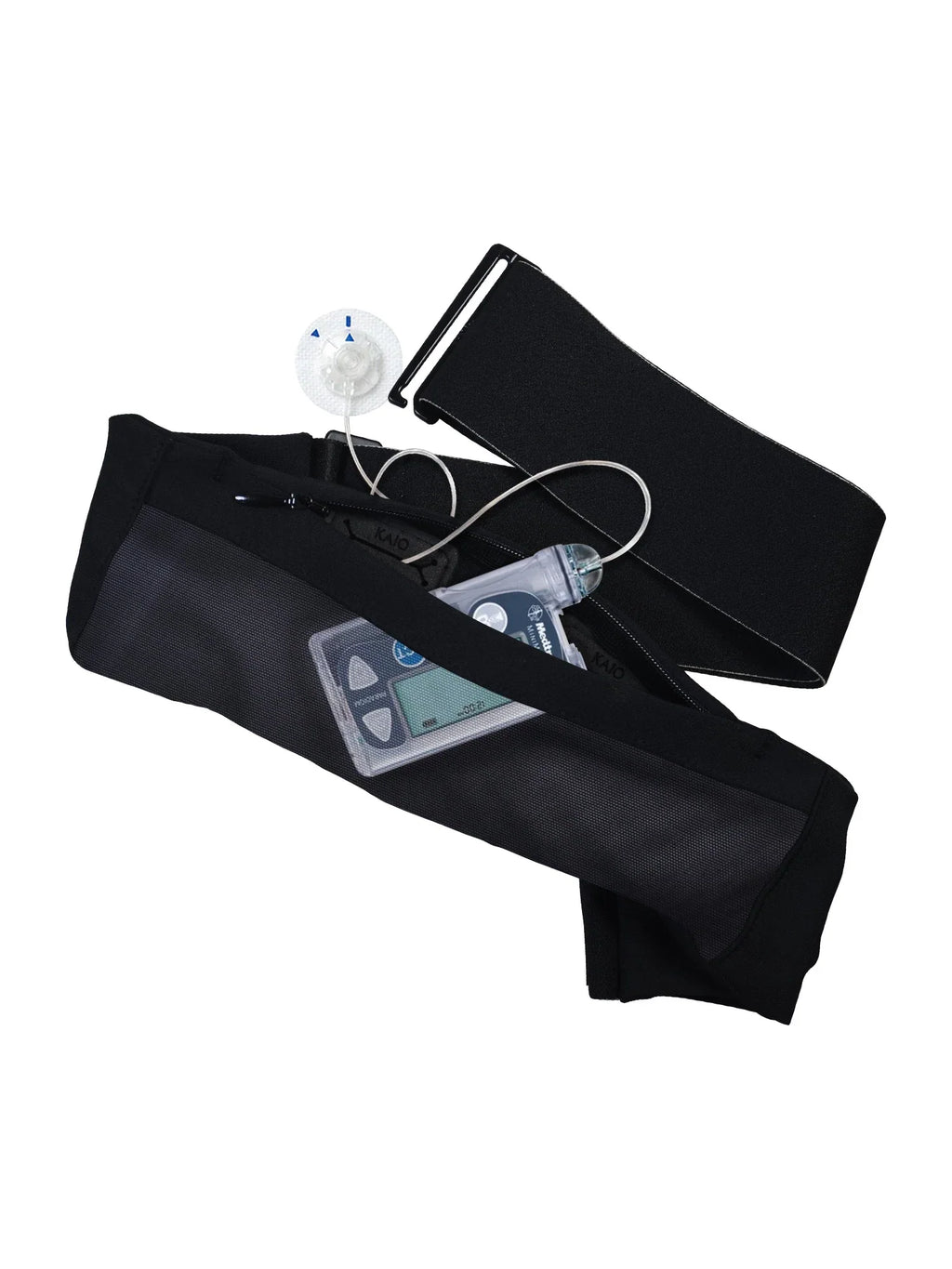 Insulin Pump Belt with Window & G-Hook featuring transparent mesh for pump visibility and secure fit