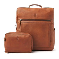 Leather diabetes backpack by Sweet Collections with secure storage and adjustable straps.