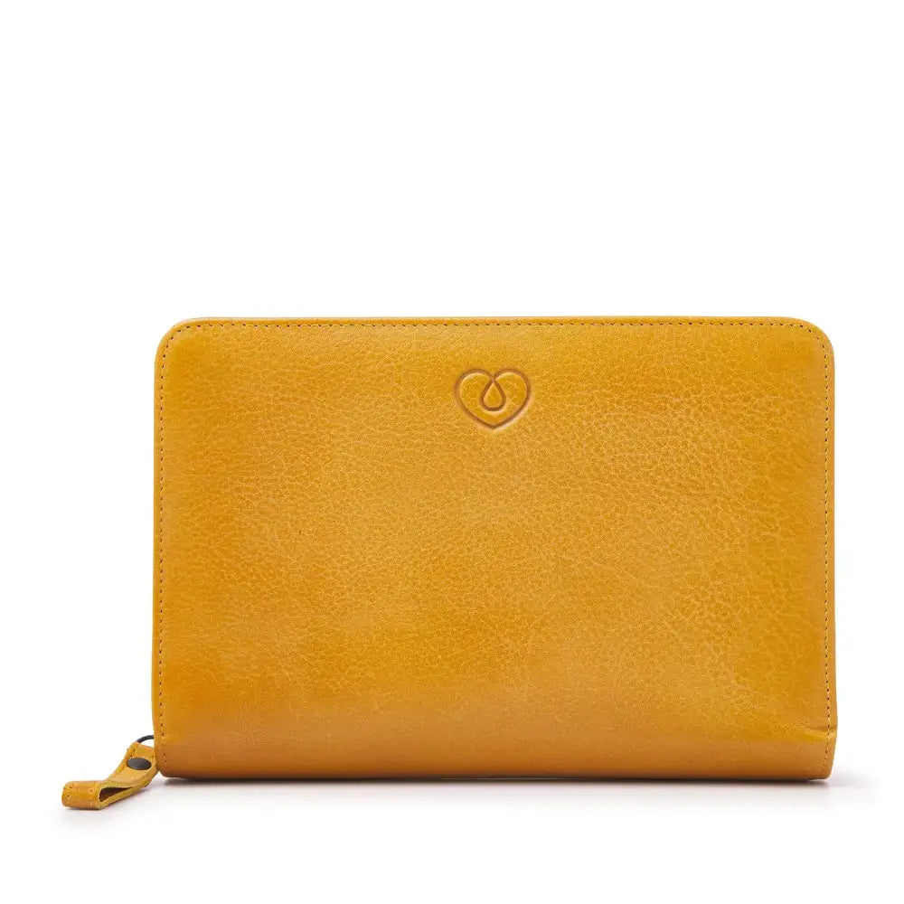Stylish leather diabetic travel case for organizing Type 1 diabetic supplies.